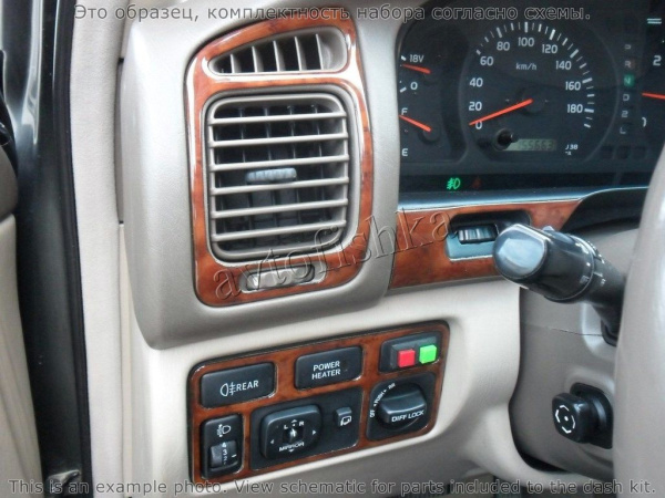 Декоративные накладки салона Toyota Land Сruiser 1998-н.в. Single CD Player, 1 элементов.