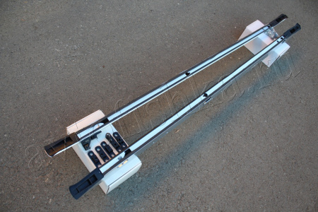 Toyota Land Cruiser Prado 150 (10-) рейлинги на крышу продольные серебристые, дизайн Lexus GX460