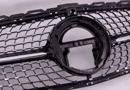 Mercedes-Benz C-Klasse W205 рестайлинг 2018 - 2021 Решетка радиатора Diamond Sport черная под камеру