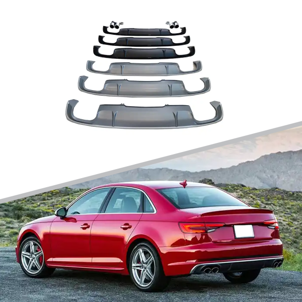 Диффузор S4 S-line для Audi A4 2016-2019