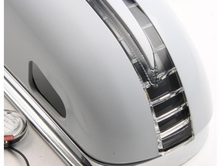 Mercedes W220, W215 корпуса боковых зеркал белые, со светодиодными поворотниками и подсветкой Welcome, дизайн SL-class, комплект 2 шт.