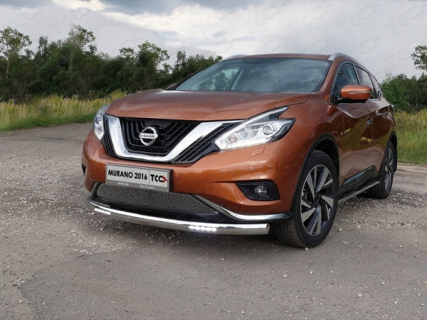 Nissan Murano (16–) Защита передняя нижняя (овальная с ДХО) 75х42 мм