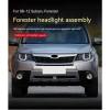 Subaru Forester (09-12) фары передние линзовые черные, с подсветкой DRL, комплект 2 шт.