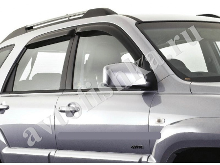 Дефлекторы боковых окон EGR 4 части темные Kia Sportage 2005-2010