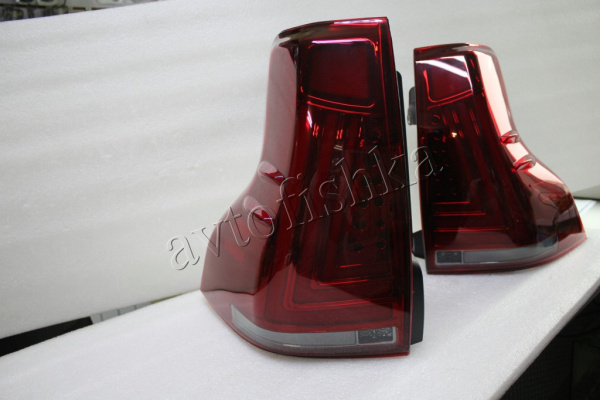 Toyota Land Cruiser Prado FJ150 (10-17) фонари задние светодиодные красно-тонированные, дизайн Lexus, комплект 2 шт.