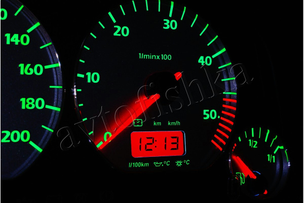 Volkswagen Golf 3 светодиодные шкалы (циферблаты) на панель приборов - дизайн 6