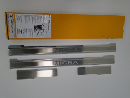 Nissan Micra (10-) 5 дверн. накладки на внутренние пороги, к-кт 4шт.