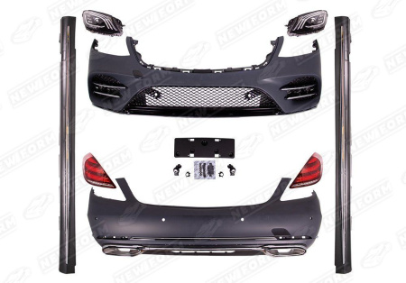 Mercedes-Benz S-Klasse W222 рестайлинг 2017 - 2020 AMG пакет с оптикой и порогами