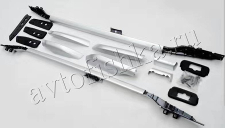 Toyota Land Cruiser Prado FJ150 (10-) серебристые рейлинги на крышу, дизайн оригинал