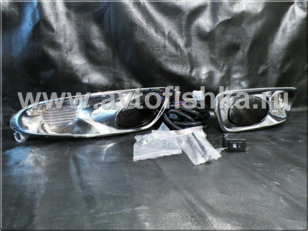 Nissan Maxima QX III (00-05) фары противотуманные в передний бампер, с хромированными рамками, комплект 2 шт.