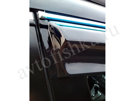 Honda CR-V (2006-) дефлекторы окон темные с хромированным молдингом, дизайн Mugen