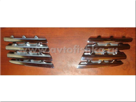 Nissan Qashqai (07-) накладки решетки радиатора хромированные, комплект 8 шт.