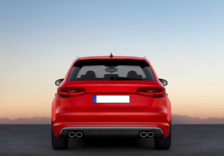Диффузор S3 S-line для Audi A3 хэтчбек 2013-2016 с насадками
