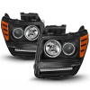 Dodge Nitro (2007-2011) фары передние линзовые черные, с ангельскими глазками и светодиодной подсветкой 