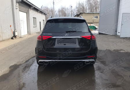 Mercedes-Benz GLE-Klasse V167 2018 - 2023 Диффузор заднего бампера с насадками на глушитель 6.3 AMG хром