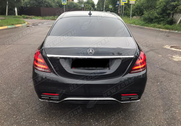 Mercedes-Benz S-Klasse W222 рестайлинг 2017 - 2020 Диффузор 6.3 AMG с насадками на глушитель