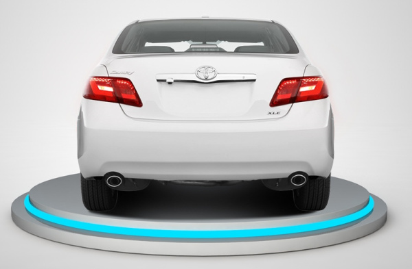 Toyota Camry V40 (2006-2011) задние светодиодные фонари красно-хромированные, комплект 2 шт.