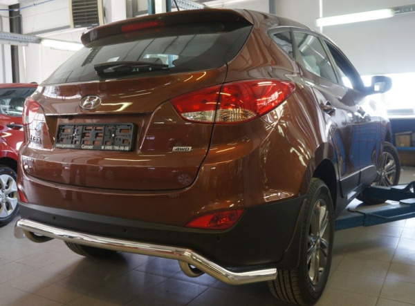 Hyundai ix35 (10–/14–) Защита заднего бампера одинарная волна d 60 мм, нерж.