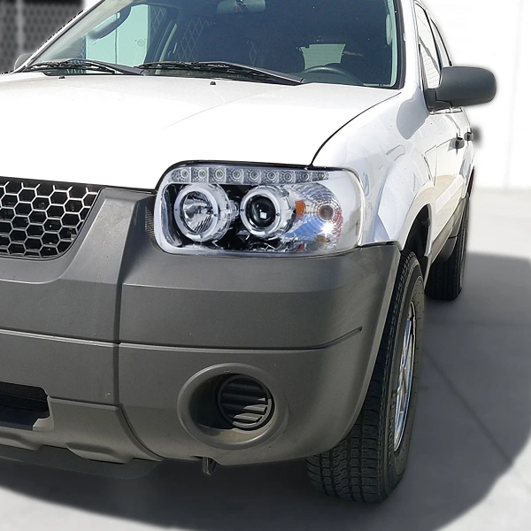 Ford Escape, Maverick (05-07) линзованные фары передние хром с светодиодной подстветкой