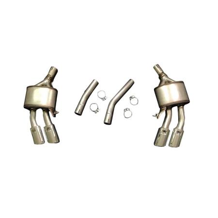 Двойной выхлоп S4 для Audi A4 2016-2022 - нержавейка