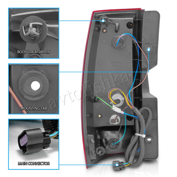 Chevrolet Tahoe, Suburban, GMC Yukon, Denali (07-) фонари задние светодиодные красно-тонированные, комплект 2 шт.