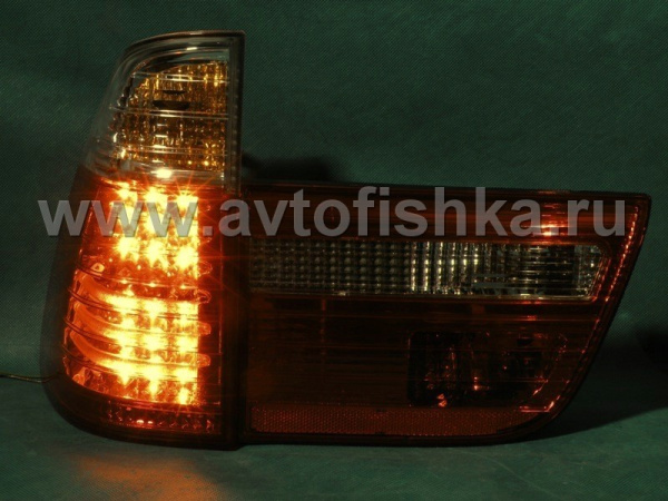 BMW X5 (98-06) фонари задние светодиодные красно-белые, комплект лев.+прав.