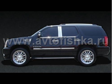 Cadillac Escalade (07-) накладки на стойки дверей из нержавеющей стали, 4 предмета