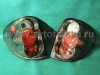 Chrysler Town&Country, Dodge Caravan, Voyager, Durango (01-05) фонари задние черные, комплект 2 шт.