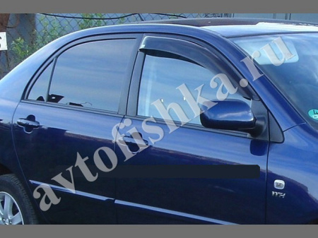 Дефлекторы боковых окон 2 части темные Toyota Corolla седан, универсал 2002-2006