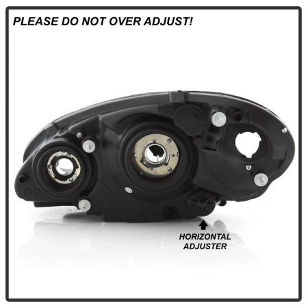 Chrysler PT Cruiser (06-) USA фары передние черные прозрачные с желтым рефлектором, комплект 2 шт.