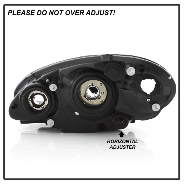 Chrysler PT Cruiser (06-) USA фары передние черные прозрачные с желтым рефлектором, комплект 2 шт.