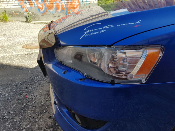 Защита передних фар прозрачная Mitsubishi Lancer 2007-2009