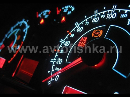 Audi A3 (96-02) (8L) светящиеся шкалы приборов - накладки на циферблаты панели приборов, дизайн № 1