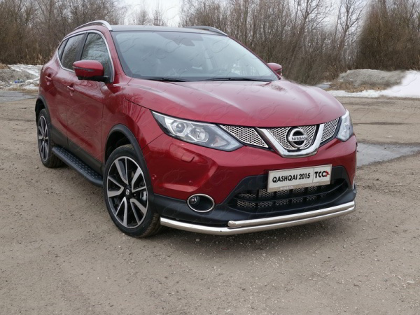 Nissan Qashqai (14–) Защита передняя нижняя (двойная) 60,3/42,4 мм (Сборка РФ)
