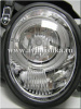 Mercedes CLK W208 (98-02) фары передние линзованные хромированные, со светящимися ободками, с электрокорректором, комплект 2 шт.