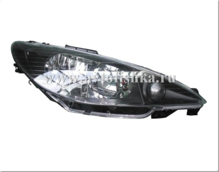 Peugeot 206 (98-04) фары передние черные, комплект 2 шт.