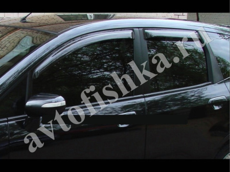 Дефлекторы боковых окон 4 части темные Honda Jazz 2005-2008