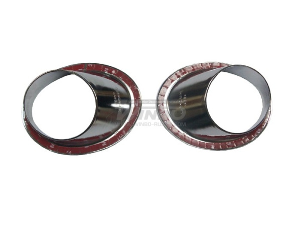Nissan Qashqai (06-) окантовки противотуманных фар переднего бампера, комплект 2 шт.