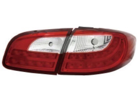 Hyundai Santa Fe (06-) задние красно-белые диодные фонари, тюнинг, комплект 2 шт.