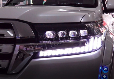 Toyota Land Cruiser FJ200 (15–) передние светодиодные фары | бегущий поворотник | LED
