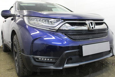 Honda CR-V (17–) Защита радиатора Premium, чёрная, низ