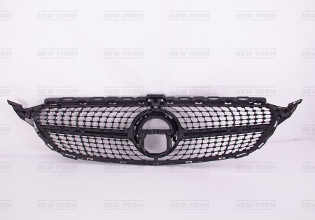 Mercedes-Benz C-Klasse W205 рестайлинг 2018 - 2021 Решетка радиатора Diamond Sport черная под камеру