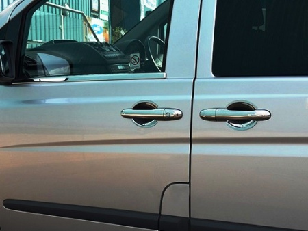 Mercedes Vito W639 (2004-2010) накладки под ручки из нержавеющей стали, 4 шт.
