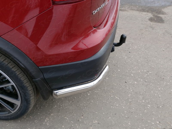 Nissan Qashqai (14–) Защита задняя (уголки овальные под Фаркоп (тягово-сцепное устройство)) 75х42 мм (Сборка РФ)