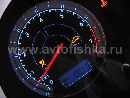 Volkswagen Golf 4 светящиеся шкалы приборов - накладки на циферблаты панели приборов, дизайн № 1