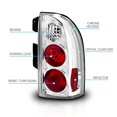 Suzuki Grand Vitara (99-05) фонари задние хромированные, дизайн Altezza, комплект 2 шт.