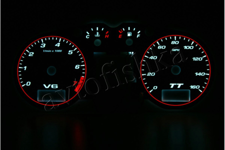 Audi TT (8N) 98-06 светодиодные шкалы (циферблаты) на панель приборов - дизайн 1