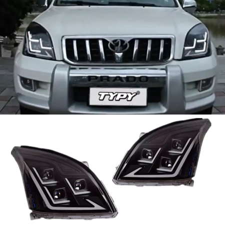 Toyota Land Cruiser Prado 120 (02-09) фары передние LED черные