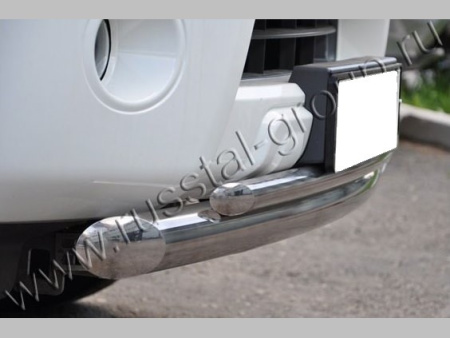 Nissan Pathfinder R51 (10-14) двойная защита переднего бампера D76/42mm