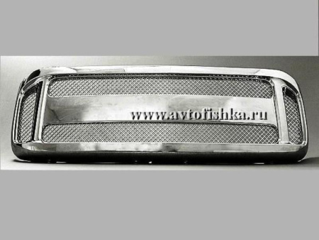 Ford Excursion (00-05) решетка радиатора хромированная, с центральным молдингом, горизонтальный дизайн.